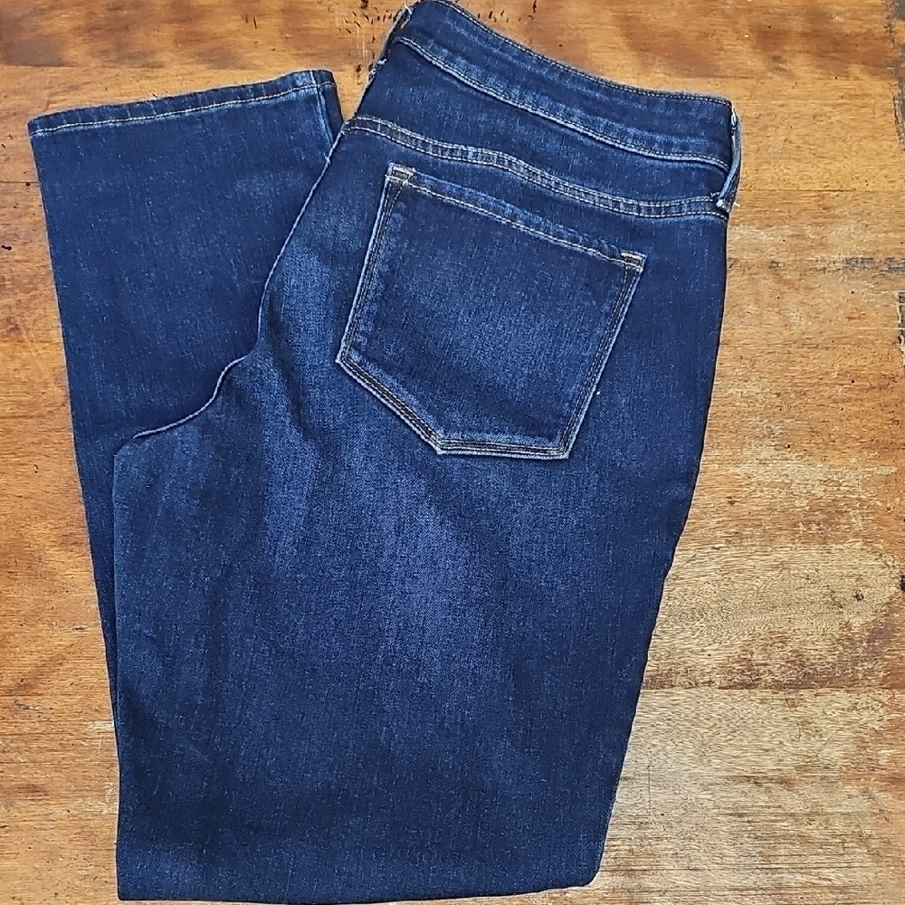 Old Navy Women's Straight Leg Jeans - Dark Blue